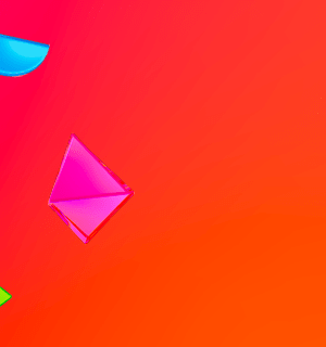 img:fundo-com-gradiente-laranja-e-rosa-e-grafismos-em-verde-neon-azul-e-rosa
