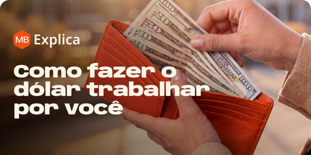 Carteira com notas de dólar representando renda passiva em dólar digital