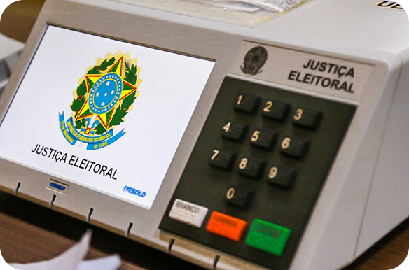Urna eletrônica ilustrando o impacto da eleição no câmbio do dólar